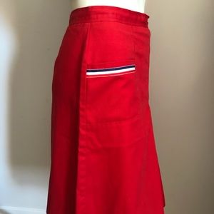 Vtg Culottes Shorts Red Skirt Gator Skort